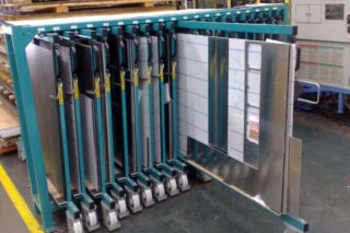 stockage aluminium platen panelen bladen verticaal rek