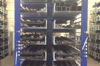double-sided roll-out cantilever rack