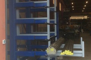 single-sided roll-out cantilever rack steel tubes bars rods