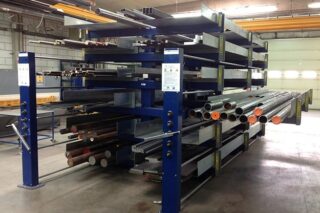 efficient compact horizontal steel flat bar storage rack