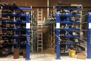 double-sided roll-out storage racks cantilever